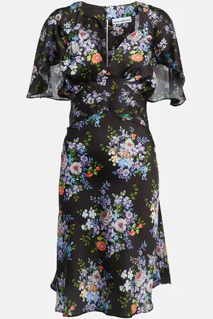 Paco rabanne Floral satin midi dress