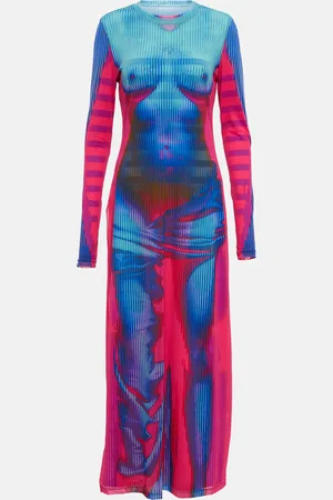 Y / PROJECT X Jean Paul Gaultier Body Morph mesh maxi dress
