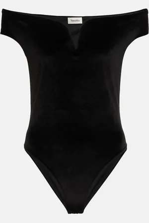 Nanushka Gesa off-shoulder velvet bodysuit