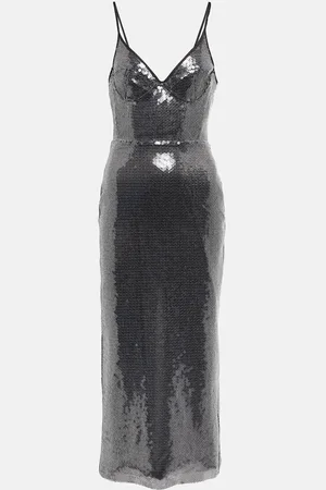 DAVID KOMA Sequined pencil midi dress