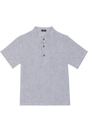 Il gufo Striped linen top