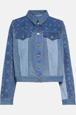 Marine Serre Moonogram patchwork denim jacket