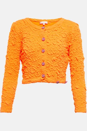 LOVESHACKFANCY Senina crinkled cropped cardigan