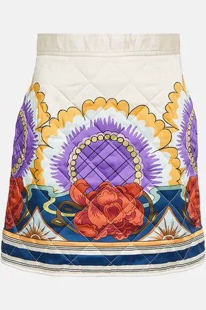 La DoubleJ Edie printed quilted twill miniskirt