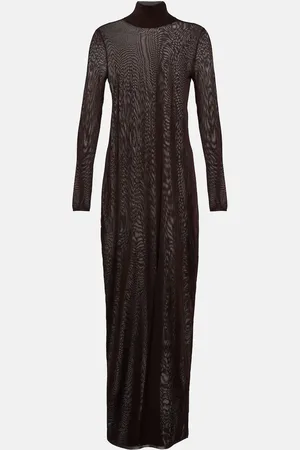 Alaïa AlaÃ¯a High-neck knit maxi dress