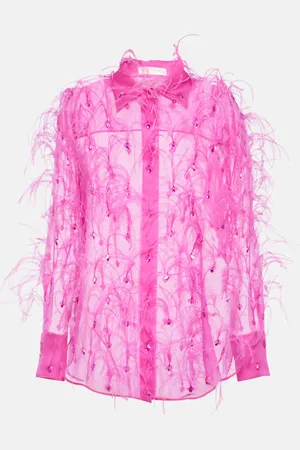 VALENTINO Embroidered silk organza blouse