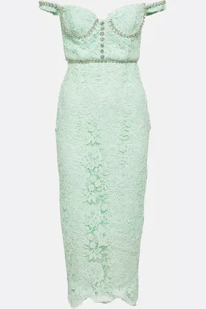 Self-Portrait Embellished lace midi dress