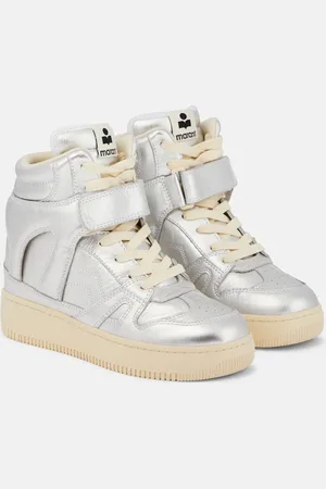Isabel Marant Ellyn metallic leather high-top sneakers