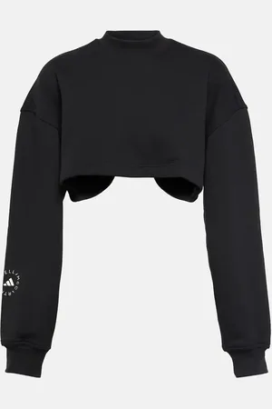 adidas Cropped cotton jersey sweatshirt