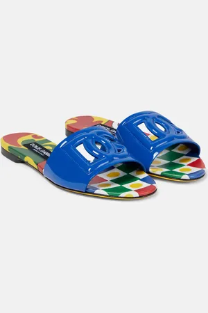Dolce & Gabbana DG patent leather slides