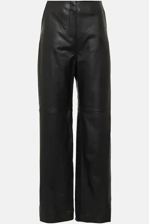Totême High-rise leather wide-leg pants