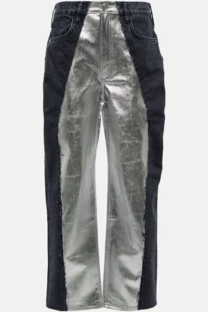 Frame Pieced mid-rise straight jeans