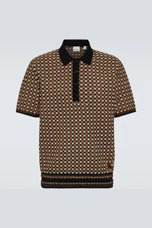 Burberry Checked knit polo sweater