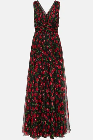 Dolce & Gabbana Cherry silk chiffon gown