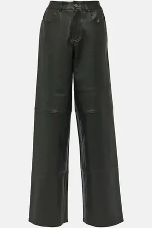 Stouls High-rise leather wide-leg pants