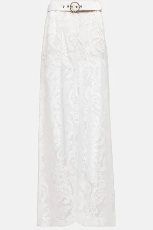 ZIMMERMANN Embroidered high-rise wide-leg pants