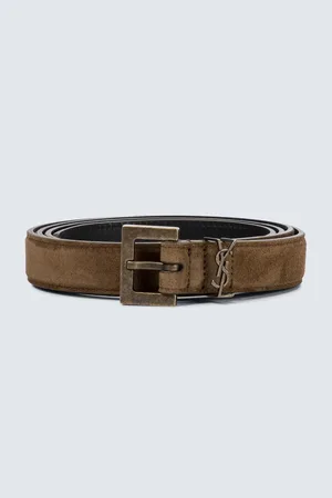 Saint Laurent Monogrammed suede belt