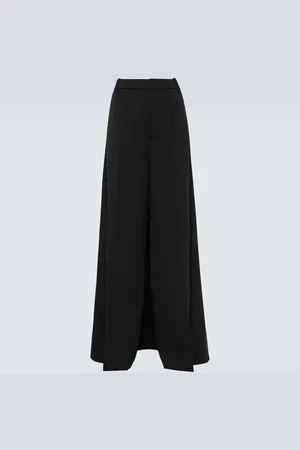 VALENTINO Wool grisaille wide-leg pants