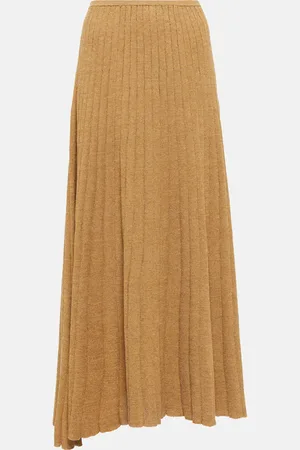 Tory Burch Ribbed-knit cotton-blend skirt