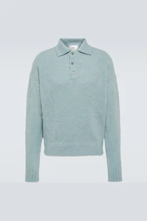 Ami Alpaca and wool-blend polo sweater
