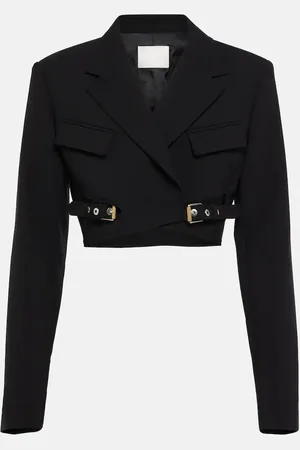DION LEE Interlock belted cropped blazer