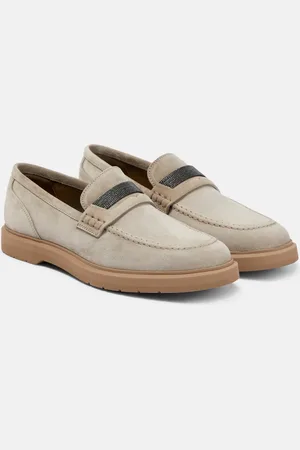 Brunello Cucinelli Embellished suede loafers