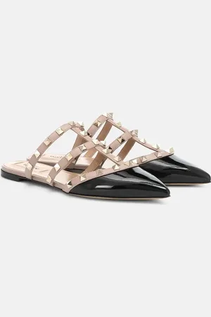 VALENTINO GARAVANI Rockstud patent leather slippers