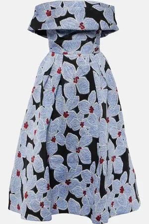 Rebecca Vallance Georgina floral-embroidered midi dress