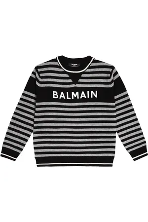 Balmain Logo striped wool sweater