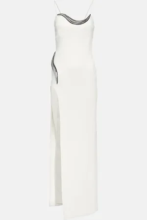 DAVID KOMA Embellished crÃªpe jersey gown