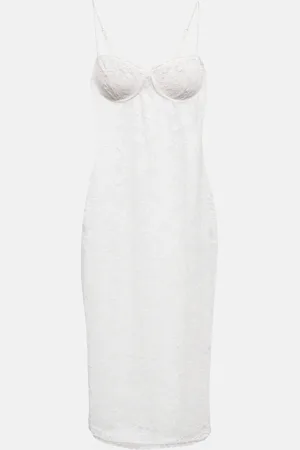 Oseree OsÃ©ree O-Lover lace slip midi dress