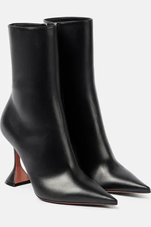 Amina Muaddi Giorgia 95 leather ankle boots