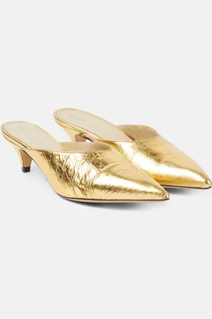 Khaite River metallic leather mules