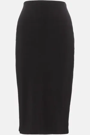 Norma Kamali High-rise stretch-jersey midi skirt