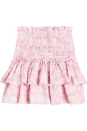 The New Society Santa Clarita floral tiered cotton skirt