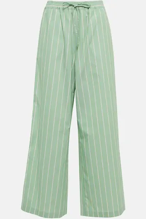 Marni Striped wide-leg cotton poplin pants