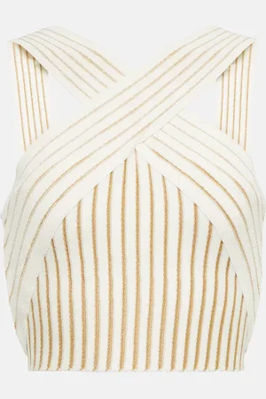 Balmain Ribbed-knit crop top