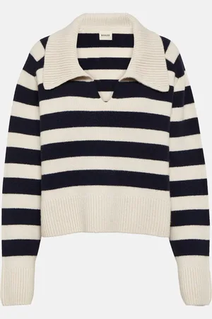 Khaite Franklin striped cashmere-blend sweater