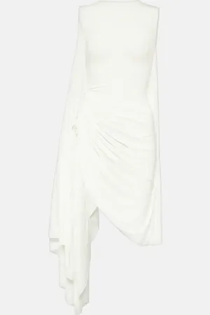 Alaïa AlaÃ¯a Asymmetric draped jersey minidress