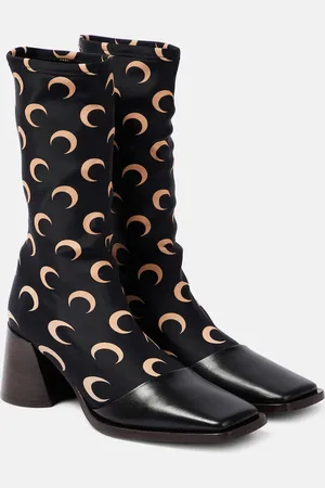 Marine Serre Printed leather-trimmed sock boots