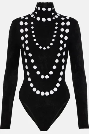 Alaïa AlaÃ¯a Jacquard velvet chenille bodysuit