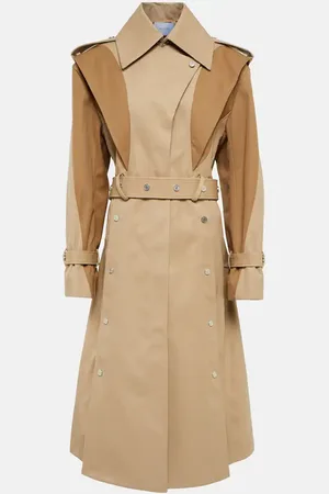 MUGLER Paneled cotton-blend gabardine trench coat