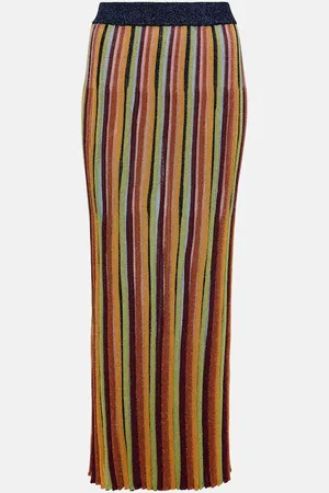 ZIMMERMANN Alight striped metallic knit midi skirt
