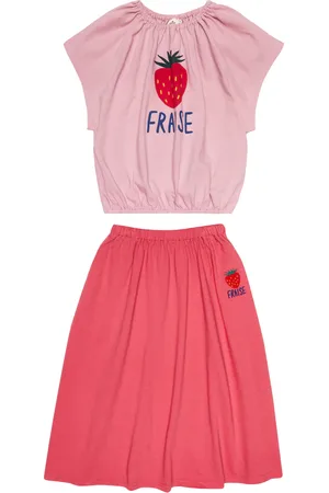 Jelly Mallow Set of printed cotton T-shirt and skirt