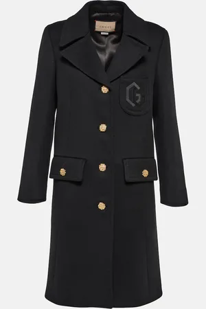 Gucci Double G embroidered wool coat