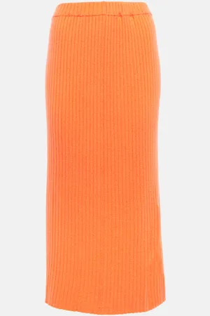 Jardin des Orangers Ribbed-knit cashmere midi skirt