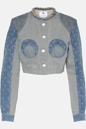Marine Serre Regenerated Cropped Denim Jacket