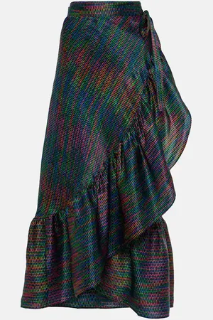 ERES NÃ©on printed silk satin wrap skirt