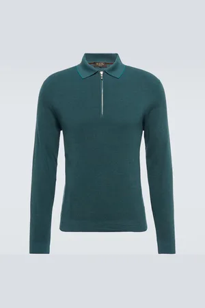 Loro Piana Zip Ridge wool and silk polo sweater