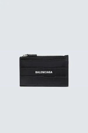 Balenciaga Cash croc-effect leather wallet